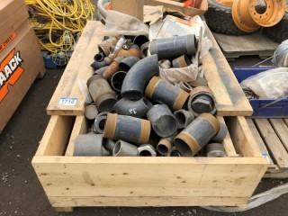 Lot of Assorted 1" to 4" Iron & Brass Pipe Fittings.