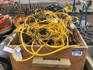 Lot of Assorted Lengths of Temporary Construction String Lighting.