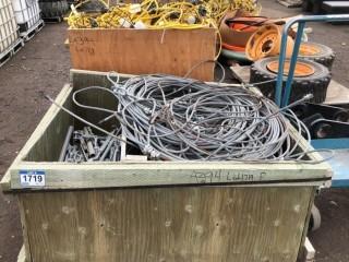 Lot of Assorted Lengths of 1/2" Airline Cable & Assorted Turn Buckles.