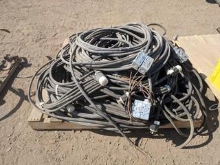 Lot of Assorted Lengths of 120V-240V Power Cables.