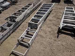 Lot (1) 8' Aluminum Step Ladder & (2) 12'-24' Aluminum Extension Ladders.