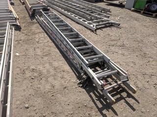 Lot of 10'-20' Aluminum Extension Ladders & (2) 12'-24' Aluminum Extension Ladder.