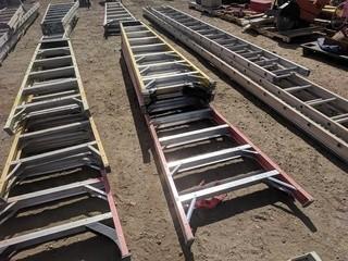 Lot of (2) 8'x& (1) 12' Fiberglass Step Ladders.