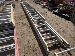 Lot of (1) 14', (1) 20' & (2) 20'-40' Aluminum Extension Ladders.