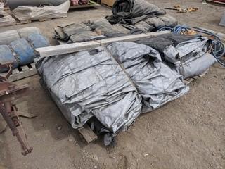 Lot of Assorted Sizes of Hyd/Silage Tarps.