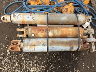 Lot of (2) 7"x28" & (1) 7"x42" Hyd. Cylinders.