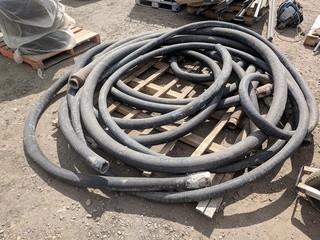 Lot of Assorted Lengths of 2 1/2" - 3 1/2" Concrete Transfer Hose.