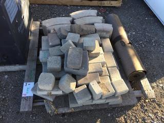 Pallet of Assorted Bricks & (1) Roll Tar Paper.