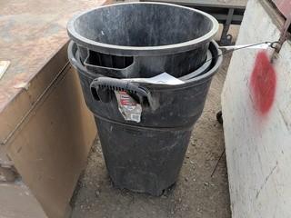 Lot of (3) Rubbermaid Garbage Cans.