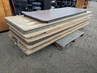 Lot of 8' Plywood Folding Tables & (1) Veneer Folding Table.