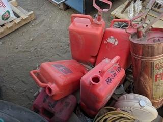 Lot of Assorted Pump Style Fire Extinguishers, Space Heaters & V Belts.