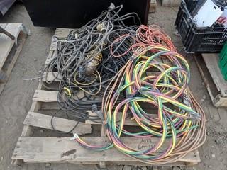 Lot of 4 Conductor Cable, String Lighting & Trouble Light.