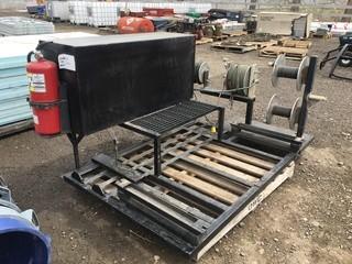 Weld Deck Body w/ Tool Box, 2 Cable Reels, 1 Gas Reel w/ Hose.