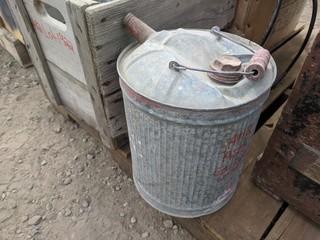 Antique 34"x18 1/2"x23" Travelers Chest & (1) Antique Gas Can.