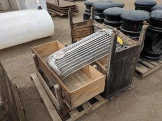 Antique Handmade Wood Desk c/w Bench & Antique White Truck Grill.