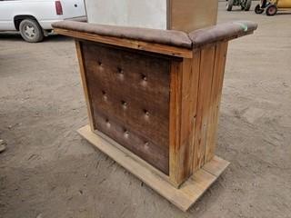 Portable Wooden Bar c/w 30" Cabinet.