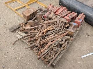 Lot of Assorted Chain Boomers & 50 LB Weights.