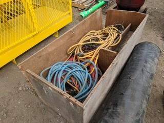 Lot of Assorted Temporary Construction String Lighting & Garden Hose.