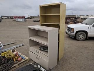 Filing Cabinet 42"x18"x52" & Shelf Unit 36"x17"x84".