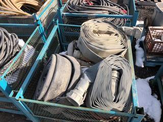 Lot of Assorted Lengths of 3" Water Discharge Hoses.