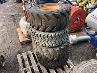 Lot of (4) 12-16.5 Skid Steer Tires w/Rims.