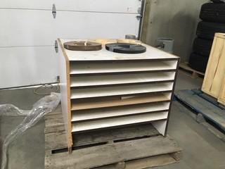 Lot of Assorted Veneer Edging and Storage Shelf.