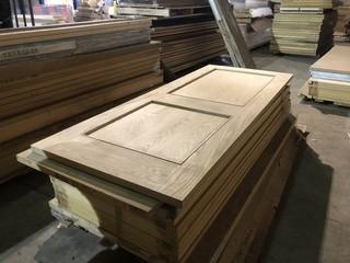 Lot of (2) Red Oak 2 Panel Doors Various Sizes.