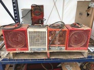 Lot of (4) Assorted 240V Construction Space Heaters.