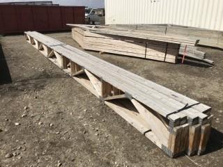 Lot of Approximately (6) 32' 2"x4" Pre Fab Floor Joists.