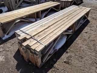 Lot of Assorted 9.5' to 10' 2"x4" Pre Fab Floor Joists.