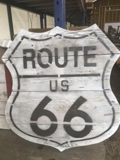 Barn Wood Route 66 Sign.