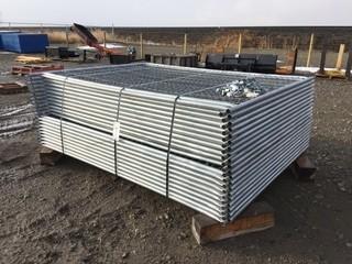 Bundle of (40) New 8' x 6' Galvanized Construction Fence