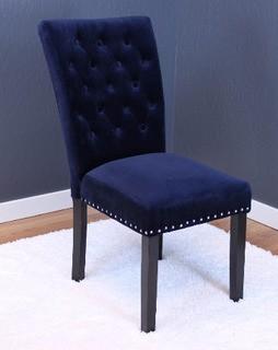 Erling Velvet Side Chair, Ink Navy, Set Of 2