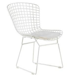 Beley Steel Wire Frame Dining Chair, White, Set Of 2