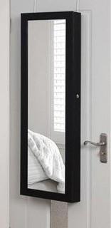 Neighbours Full Length Over the Door/Wall Mounted Jewellery Armoire with Mirror, Black