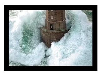 La Jument Phares Dans La Tempete Lighthouse' Framed Photographic Print?21.2x30.5"
