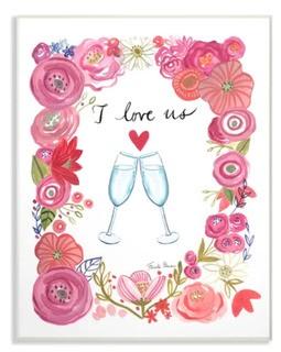 I Love Us Flowers and Glasses' Print 20x16"