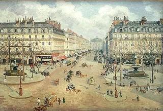 Avenue De L'Opera' Framed Oil Painting Print on Wrapped Canvas 18.5x24"