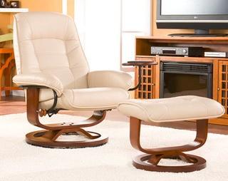 Moroney Manual Recliner with Ottoman-Taupe 