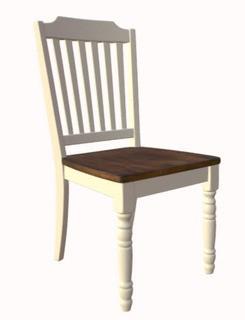 Two Tone Antique White & Warm Cherry Finish Side Chair, Set Of 2