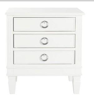 Jose 3 Drawer Nightstand, White