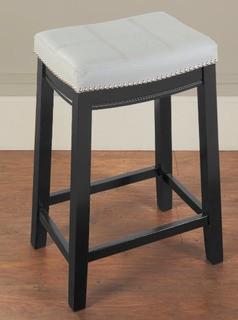 Linon Wood And Foam And Fabric 26" Bar Stool In Black Finish CS220GRY01U