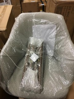 Set Of 2 Fabric Light Grey Chairs With Wooden Legs