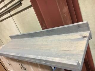 Del Hutson Designs Shallow Rustic Luxe 2 Piece 36" Wall Shelf Set, Grey