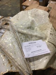 Glam Hide Butterfly Chair White/Gold 