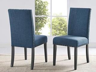 Charandeep Uphostered Dining Chair, Blue, Set Of 2
