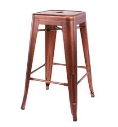 Despres Steel Stackable Counter 26" Bar Stool, Copper, Set Of 4