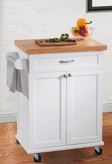 Hampton Bay Ashby White Kitchen Cart