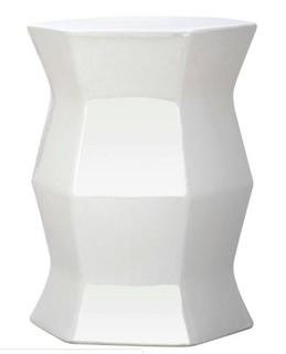 Cyra Hexagon Garden Stool, White