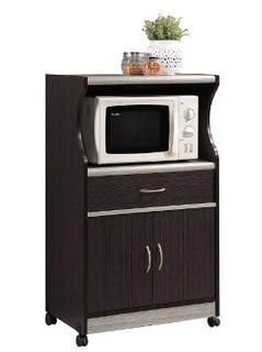 Livinia Microwave Cart Chocolate/Grey